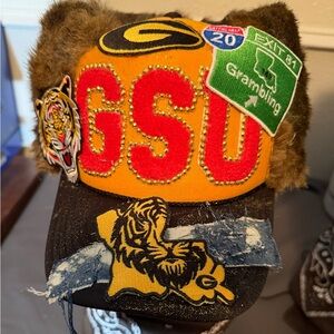 GSU Kids Hat with Patches - Orange and Black